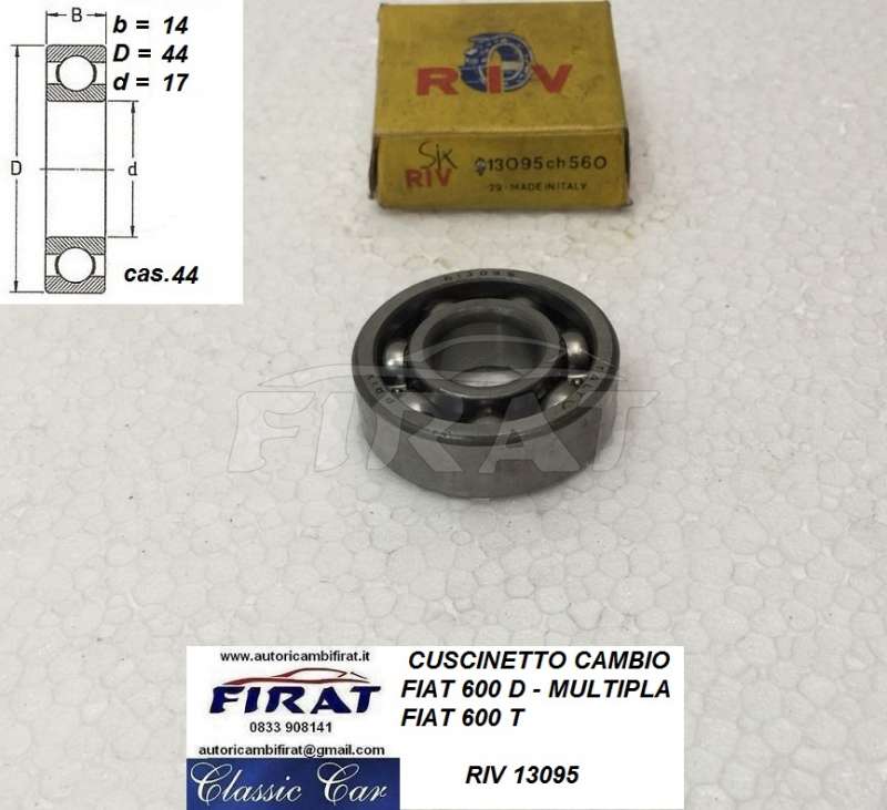 CUSCINETTO CAMBIO FIAT 600 D - 600 MULTIPLA - 600 T (RIV 13095)